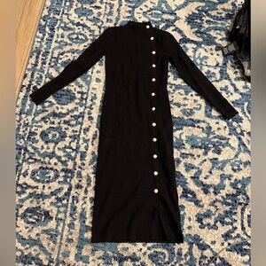 Ann Taylor Pearl button down midi sweater dress